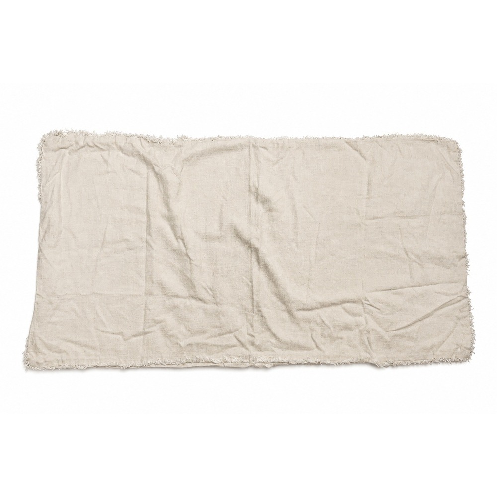 Casaluna King Pillow Sham Frayed Edge Linen Blend Oatmeal Beige Zip Close